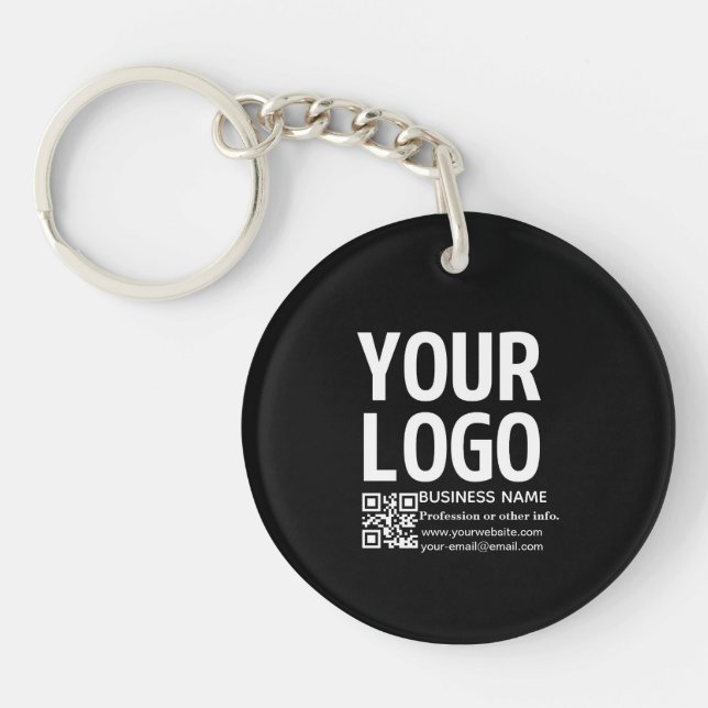 Porte-clefs Votre logo avec code QR et texte modifiables  (Devant)
