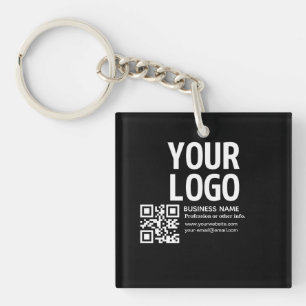 Porte-clefs Votre logo avec code QR et texte modifiables