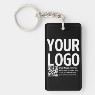 Porte-clefs Votre logo avec QR code et texte modifiables