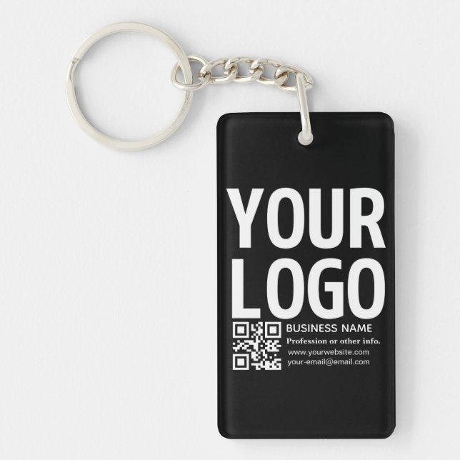 Porte-clefs Votre logo avec QR code et texte modifiables  (Devant)