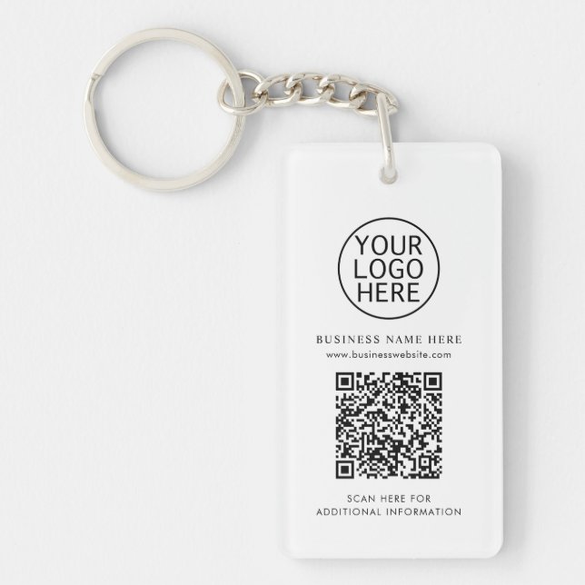 Porte-clefs Votre logo d'entreprise Code QR promotionnel Swag (Devant)