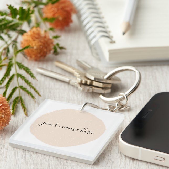 Porte-clefs Votre logo d'entreprise rose brosse (Devant Droit)
