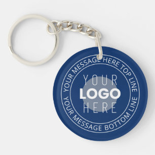 Porte-clefs Votre logo et texte circulaire personnalisable B