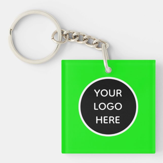 Porte-clefs Votre logo Neon Green Elegant Yellow Business (Devant)