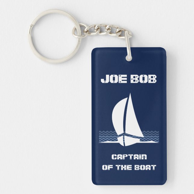 Porte-clefs (Votre nom) Capitaine du bateau (Devant)