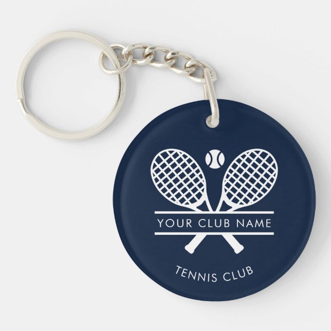 Porte-clefs Votre nom Club Tennis Team Navy Blue Custom (Devant)