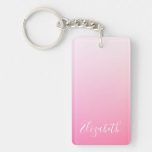 Porte-clefs Votre nom ou mot Dégradé ombré rose