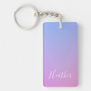 Porte-clefs Votre nom ou mot   Dégradé rose violet & bleu