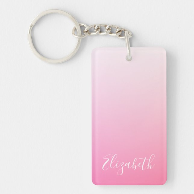 Porte-clefs Votre nom ou mot | Plutôt Rose Ombre Gradient (Devant)