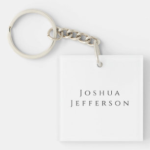 Porte-clefs Votre nom Professionnel Créatif Simple Noir Blanc