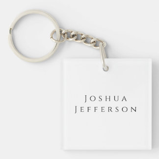 Porte-clefs Votre nom Professionnel Créatif Simple Noir Blanc