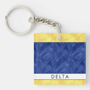 Porte-clefs Votre nom + Signal Nautique Drapeau D Delta