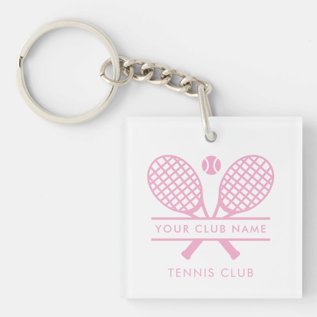 Porte-clefs Votre Pays Club Nom Équipe Tennis N'Importe Quelle (Devant)