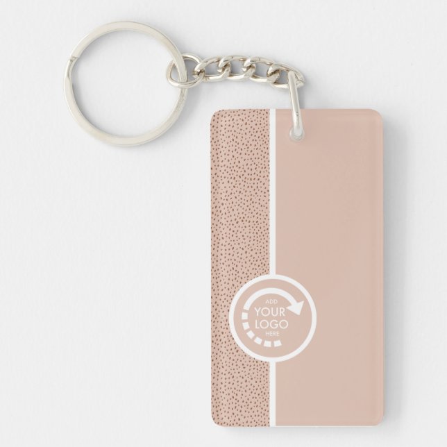 Porte-clefs VOTRE PROPRE LOGO avec QR CODE Beige & Terracotta (Devant)