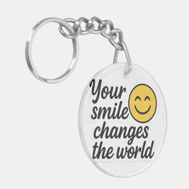 Porte-clefs Votre sourire change le monde (Devant gauche)