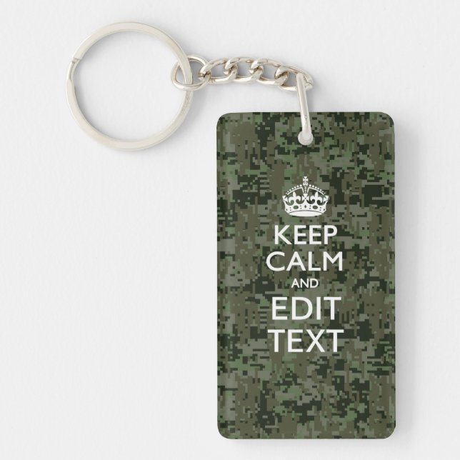 Porte-clefs Votre texte Camouflage numérique Vert olive Conser (Devant)