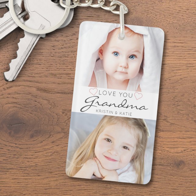 Porte-clefs Vous aime Grand-mère écriture manuscrite 2 Photo (Créateur téléchargé)