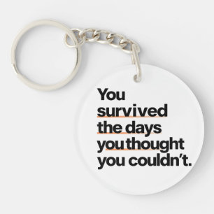 Porte-clefs Vous avez survécu : Citation de survie inspirante