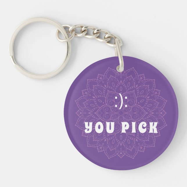 Porte-clefs Vous Choisissez Emoticon Purple Mandala Porte - cl (Devant)