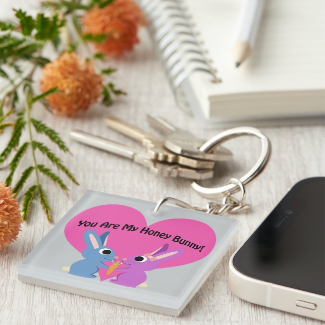 Porte-clefs Vous êtes Mon Lapin de Miel ! (Devant Droit)