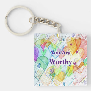 Porte-clefs Vous êtes Worthy Hearts Art Porte - clé cadeau