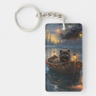 Porte-clefs Voyage de Noël festif de l'Affenpinscher