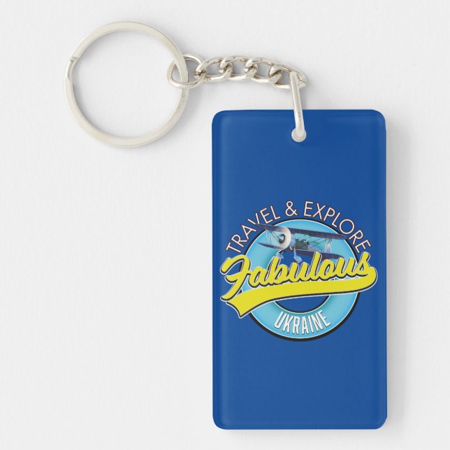 Porte-clefs voyage explorer fabuleuse Ukraine logo Classique R (Devant)