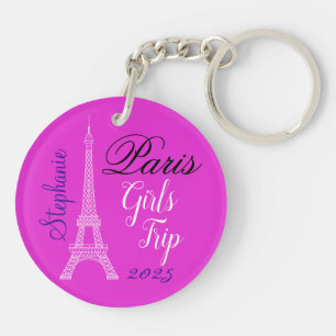 Porte-clefs Voyage Filles Tour Eiffel Rose Chic Paris