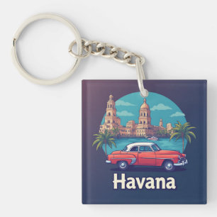 Porte-clefs Voyage Rétro Vintage La Havane
