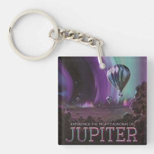 Porte-clefs Voyage sur Jupiter en montgolfière au-dessus des a