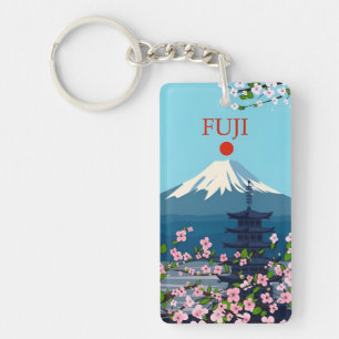 Porte-clefs voyage vintage rétro souvenir Japon fuji