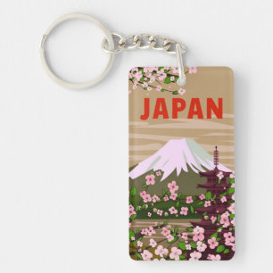 Porte-clefs voyage vintage rétro souvenir Japon fuji