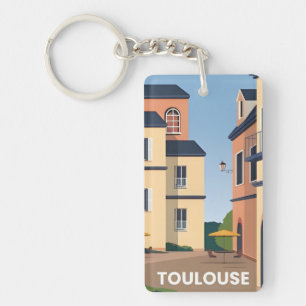 Porte-clefs voyage vintage rétro souvenir toulouse france