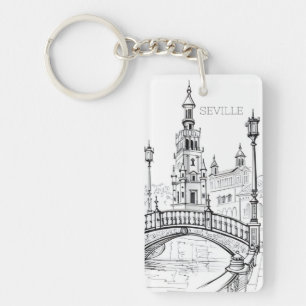 Porte-clefs voyage vintage souvenir rétro Séville españa