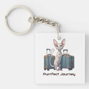 Porte-clefs Voyageur Chat Mignon – Cadeau pour les Amateurs de