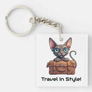 Porte-clefs Voyageur Chat Mignon – Cadeau pour les Amateurs de