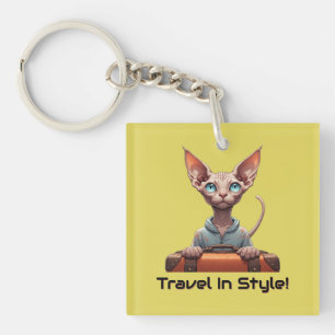Porte-clefs Voyageur Chat Mignon – Cadeau pour les Amoureux de