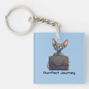 Porte-clefs Voyageur Chat Mignon – Cadeau pour les Amoureux de