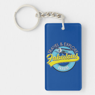Porte-clefs Voyagez explorer le fabuleux logo Ukraine Classic 