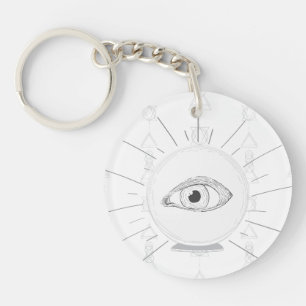 Porte-clefs Voyante Œil de Voyant Boule de Cristal Ésotérique