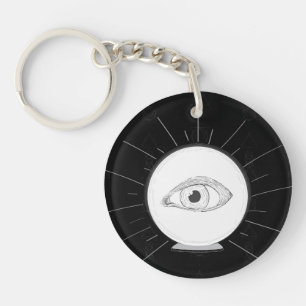 Porte-clefs Voyante Œil de Voyant Boule de Cristal Ésotérique