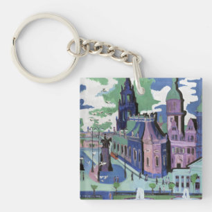 Porte-clefs Vue de Kirchner de la place du château de Dresde B