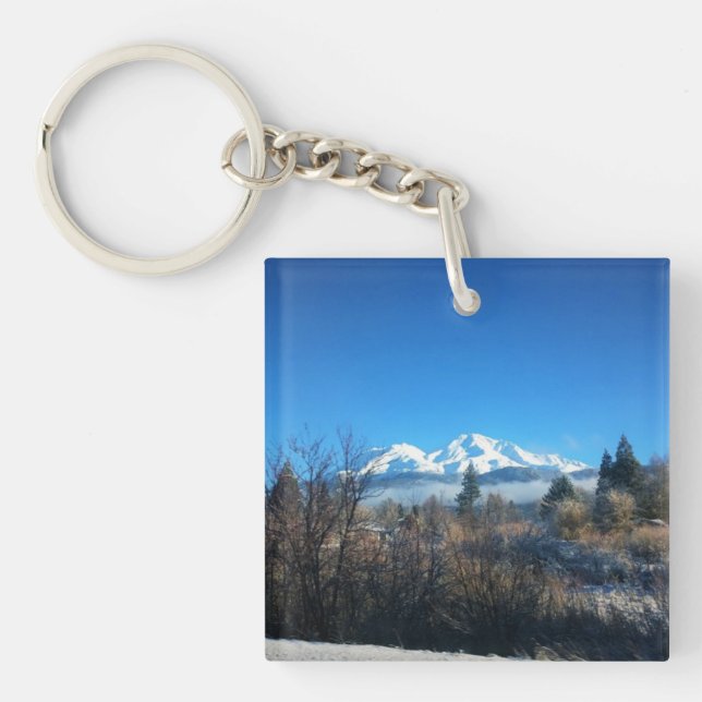 Porte-clefs Vue d'hiver à Mount Shasta, CA (Devant)