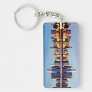 Porte-clefs Vue d'horizon de Chicago avec la réflexion