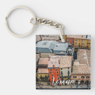 Porte-clefs Vue du dessus des façades colorées des bâtiments
