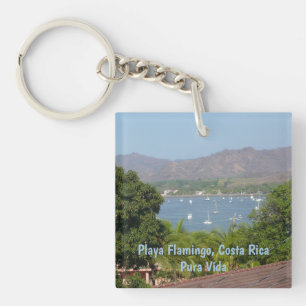 Porte-clefs Vue panoramique de Flamant rose Beach, Costa Rica