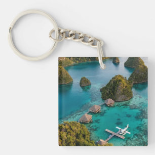 Porte-clefs Vue paradisiaque des îles Raja Ampat Piaynemo Art