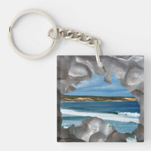 Porte-clefs Vue Sur La Plage Sur Une Carte Australienne :