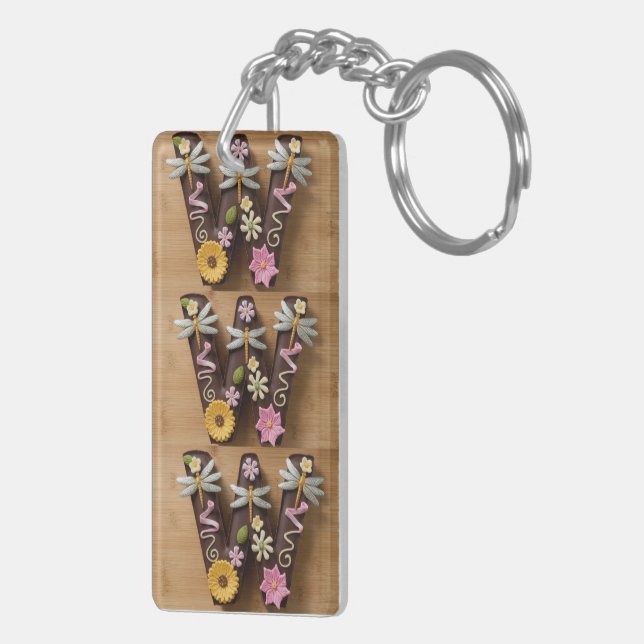 Porte-clefs W Porte - clé de nom initial (Dos droit)
