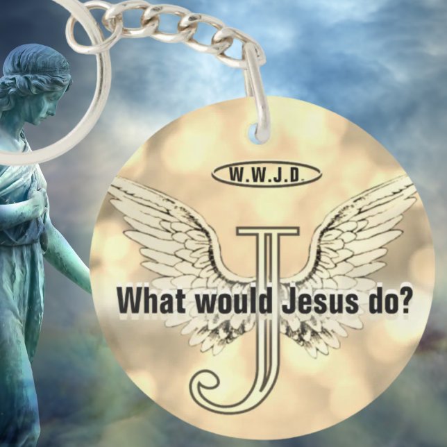 Porte-clefs W.W.J.D Que ferait Jésus ? (Créateur téléchargé)